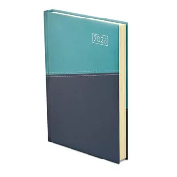   Naptár, tervező, A5, napi, TOPTIMER "Duplex", türkiz-kék