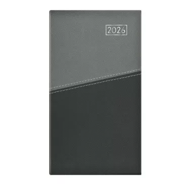   Zsebnaptár, álló elrendezésű, TOPTIMER "Duplex", szürke-antracit