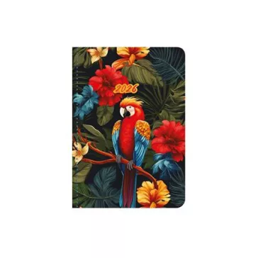   Naptár, tervező, B6, heti, TOPTIMER, "Joy flexi", papagáj