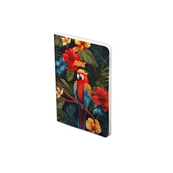 Naptár, tervező, B6, heti, TOPTIMER, "Joy flexi", papagáj