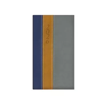   Zsebnaptár, álló elrendezésű, TOPTIMER, "Fashion", kék-okker-szürke