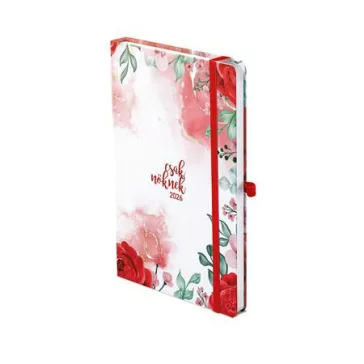   Naptár, tervező, A5, heti, TOPTIMER, "Csak Nőknek", piros virág