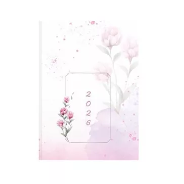   Naptár, tervező, B6, napi, TOPTIMER, "Joy", pünkösdi rózsa