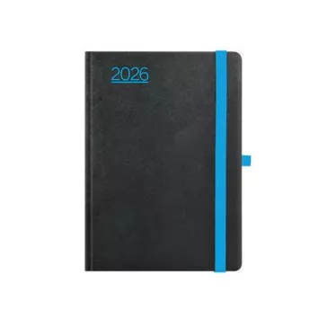   Naptár, tervező, B6, heti, TOPTIMER, "Nero", fekete-kék