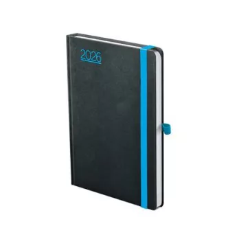   Naptár, tervező, B6, heti, TOPTIMER, "Nero", fekete-kék
