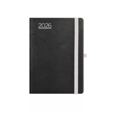   Naptár, tervező, B6, heti, TOPTIMER, "Nero", fekete-szürke