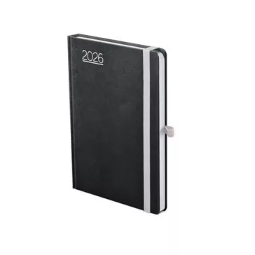   Naptár, tervező, B6, heti, TOPTIMER, "Nero", fekete-szürke