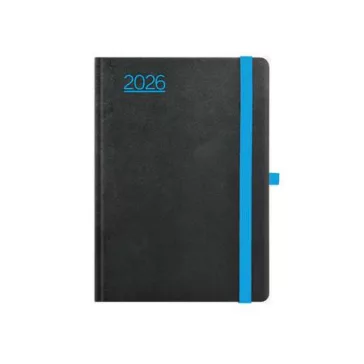   Naptár, tervező, A5, heti, TOPTIMER, "Nero", fekete-kék