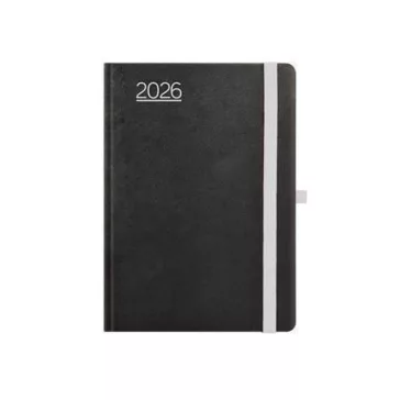   Naptár, tervező, A5, heti, TOPTIMER, "Nero", fekete-szürke