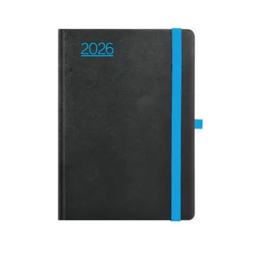   Naptár, tervező, A5, napi, TOPTIMER, "Nero", fekete-kék