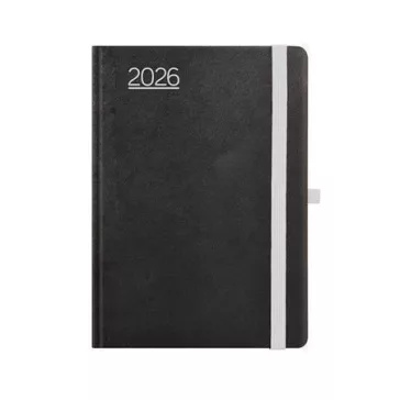   Naptár, tervező, A5, napi, TOPTIMER, "Nero", fekete-szürke