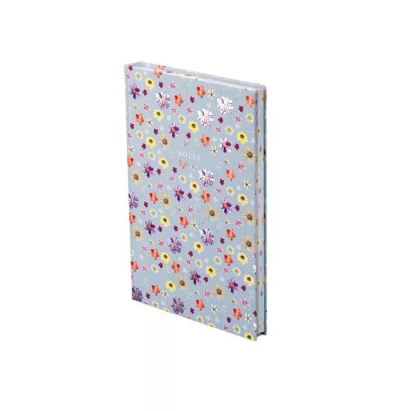 Jegyzetfüzet, A5, vonalas, 96 lap, TOPTIMER "Notes", kék virágos