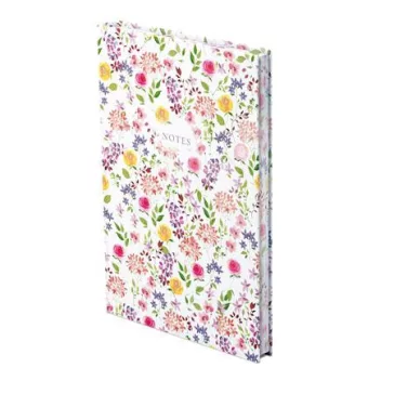   Jegyzetfüzet, A5, vonalas, 96 lap, TOPTIMER "Notes", fehér virágos