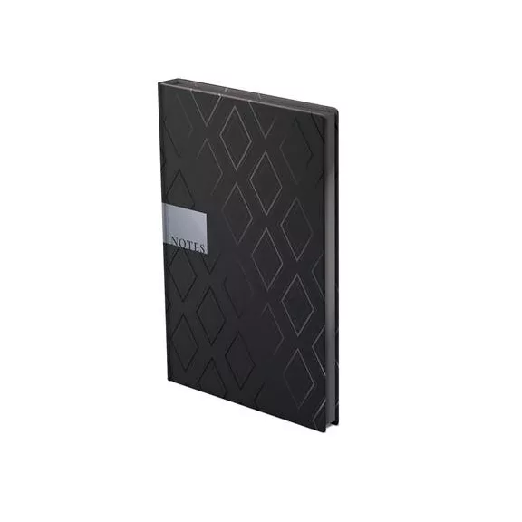 Jegyzetfüzet, A5, vonalas, 96 lap, TOPTIMER "Notes", fekete gyémánt