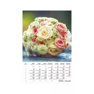 Naptár, fali, TOPTIMER "Virágcsokrok"
