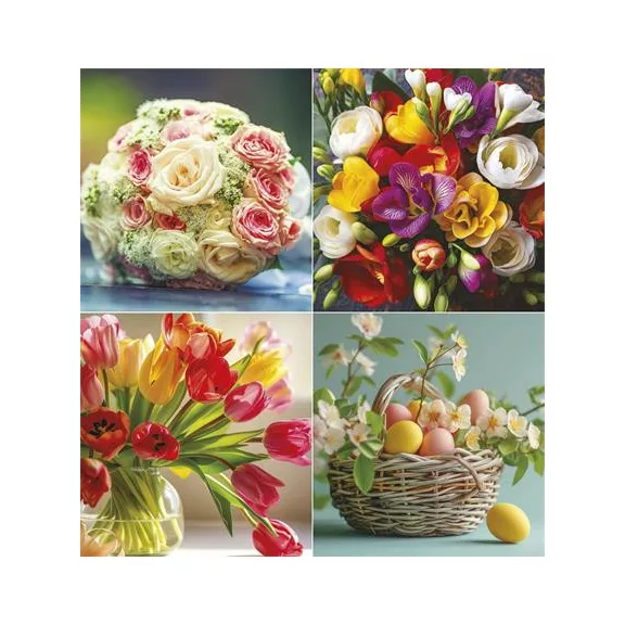 Naptár, fali, TOPTIMER "Virágcsokrok"