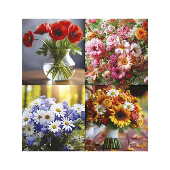 Naptár, fali, TOPTIMER "Virágcsokrok"