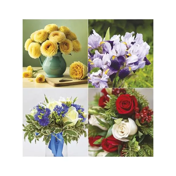 Naptár, fali, TOPTIMER "Virágcsokrok"