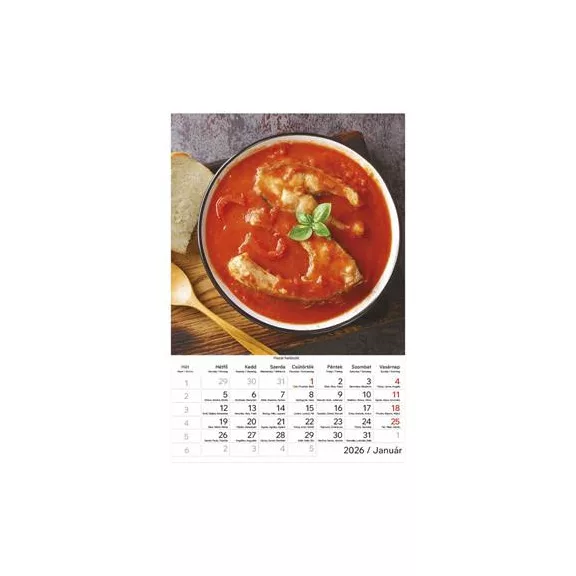 Naptár, fali, TOPTIMER "Ételreceptek"