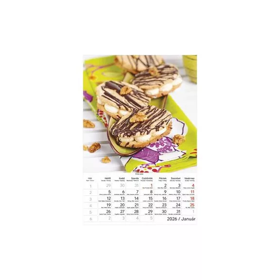 Naptár, fali, TOPTIMER "Desszertek"