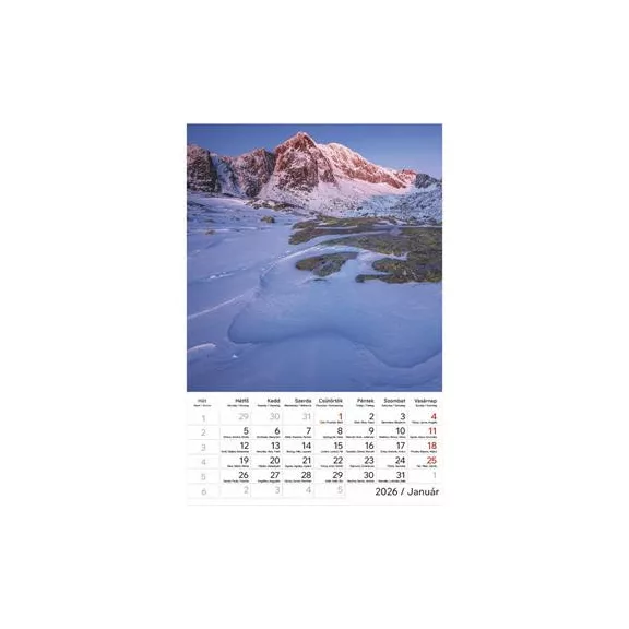 Naptár, fali, TOPTIMER "Hegyek"