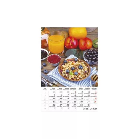 Naptár, fali, TOPTIMER "Gourmet"