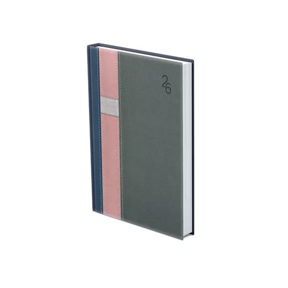 Naptár, tervező, A5, napi, TOPTIMER "Vario", kék-rózsaszín-szürke