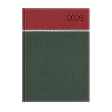   Naptár, tervező, B5, heti, TOPTIMER, "Young", bordó-fehér-zöld