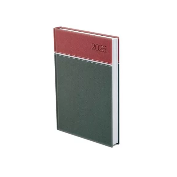 Naptár, tervező, A5, napi, TOPTIMER, "Young", bordó-fehér-zöld