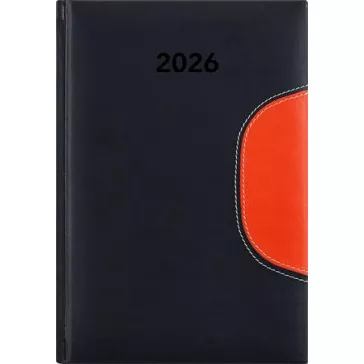   Naptár, tervező, A5, napi, DAYLINER "Memphis", fekete-narancs