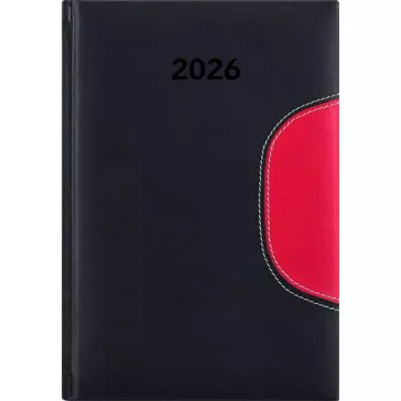   Naptár, tervező, A5, napi, DAYLINER "Memphis", fekete-piros