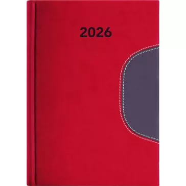   Naptár, tervező, A5, napi, DAYLINER "Memphis", piros-szürke