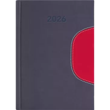   Naptár, tervező, A5, napi, DAYLINER "Memphis", szürke-piros