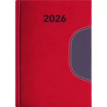  Naptár, tervező, B6, heti, DAYLINER "Memphis", piros-szürke