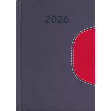   Naptár, tervező, B6, heti, DAYLINER "Memphis", szürke-piros