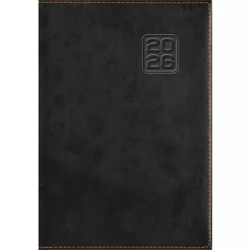   Naptár, tervező, A5, napi, DAYLINER "Square", fekete
