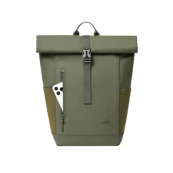 Notebook hátizsák, 14", 17L, rolltop, RIVACASE "Eden ECO 7826", olivazöld
