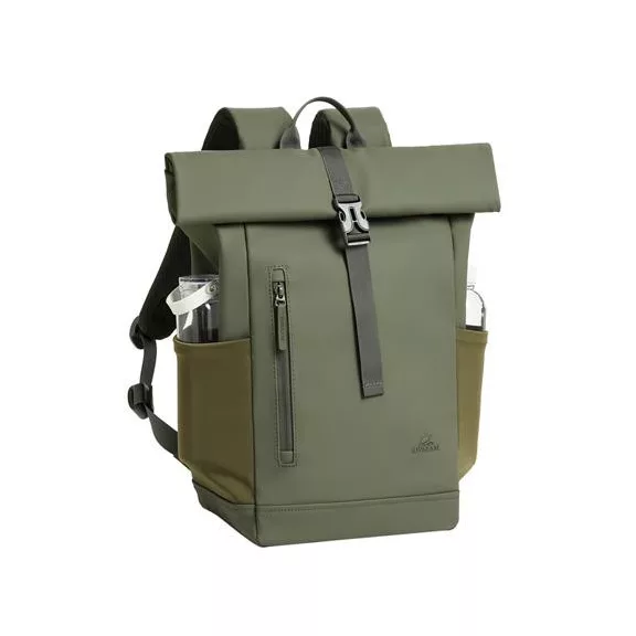 Notebook hátizsák, 14", 17L, rolltop, RIVACASE "Eden ECO 7826", olivazöld