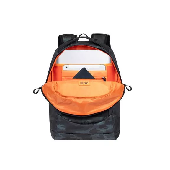 Notebook hátizsák, 15,6", 28L, RIVACASE "7631 Sherwood Navy Camo", fekete-terepminta