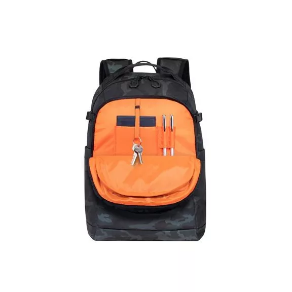 Notebook hátizsák, 15,6", 28L, RIVACASE "7631 Sherwood Navy Camo", fekete-terepminta