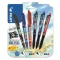 Rollertoll készlet, 0,35 mm, nyomógombos, PILOT "Frixion Ball"/"Frixion Ball Plus", 3különböző szín+One Piece matrica