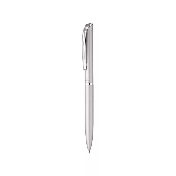 Zseléstoll, 0,35 mm, rotációs, ezüst tolltest, PENTEL "EnerGel BL-2007" fekete, ajándék kék betéttel