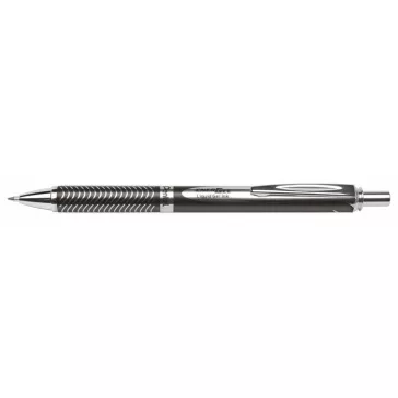  Zseléstoll, 0,35 mm, nyomógombos, fekete tolltest, PENTEL "EnerGel BL-407" fekete, ajándék kék tollbetéttel
