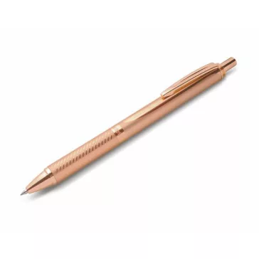   Zseléstoll, 0,35 mm, nyomógombos, rosegold tolltest, PENTEL "EnerGel BL-407" fekete, ajándék kék tollbetéttel