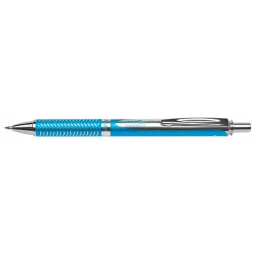  Zseléstoll, 0,35 mm, nyomógombos, égszínkék tolltest, PENTEL "EnerGel BL-407" fekete, ajándék kék tollbetéttel