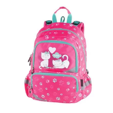   Hátizsák, anatómiai, PULSE "Anatomic Miu Mrrr", zöld-rózsaszín