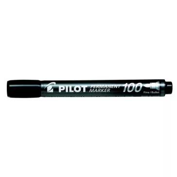   Alkoholos marker, 1 mm, kúpos, PILOT "Permanent Marker 100", fekete