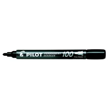   Alkoholos marker, 1 mm, kúpos, PILOT "Permanent Marker 100", fekete