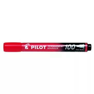   Alkoholos marker, 1 mm, kúpos, PILOT "Permanent Marker 100", piros
