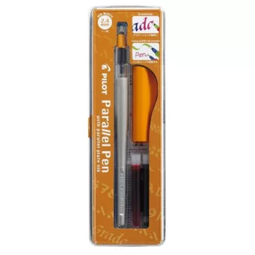   Töltőtoll, 0,5-2,4 mm, narancssárga kupak, PILOT "Parallel Pen"
